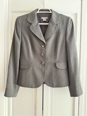 Ann Taylor Charcoal Pinstripe Blazer